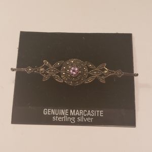 Marcasite and sterling silver brooch